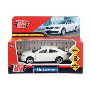 Машина металл SKODA OCTAVIA 12 см, двери, багаж, инерц. белый  кор. Технопарк OCTAVIA-12-WH (72)