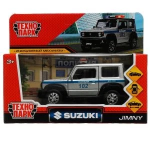 Машина металл SUZUKI JIMNY ПОЛИЦИЯ 11,5 см, двер, баг, инер, сер, кор. Технопарк JIMNY-12POL-SR