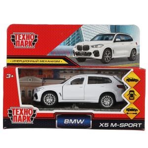 Машина металл BMW X5 M-SPORT 12 см, двери, багаж, бел, кор. Технопарк X5-12-WH