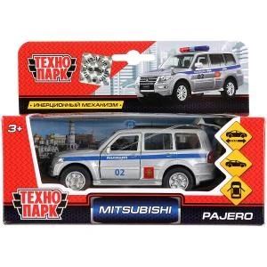 Машина металл MITSUBISHI pajero ПОЛИЦИЯ 12 см, двери, баг., инерц., кор. Технопарк SB-17-61-MP(P)-WB