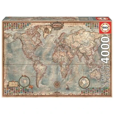 Пазл Educa, 4000 деталей карта мира 31340293