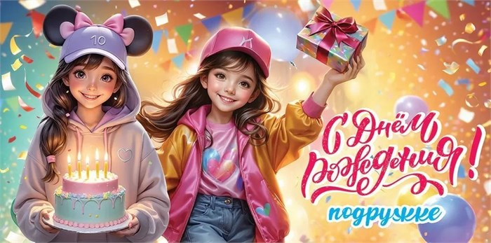 Конверт для денег "С Днём Рождения! Подружке! 10 лет" 5.0000500 5.0000500