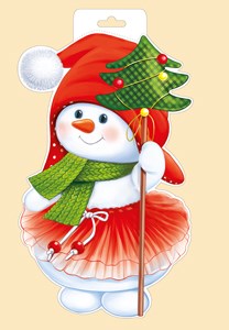 Плакат фигурный "Снеговик с ёлочкой" 92,617,00 92,617,00