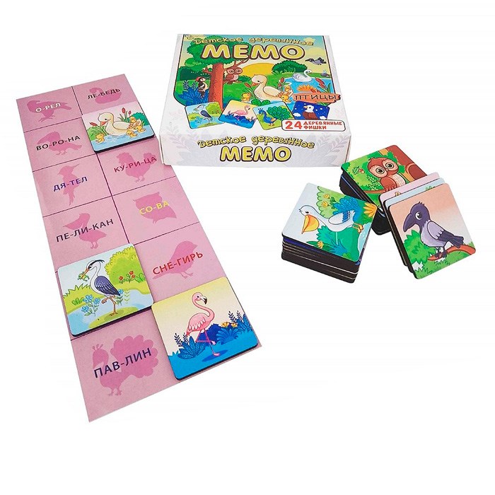 Деревянная Игра Мемо "Птицы" 24 дет. 8504 380-739