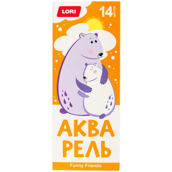 Акварель 14 цв. FUNNY FRIENDS с/к Ааф-003/01 Lori 893-510