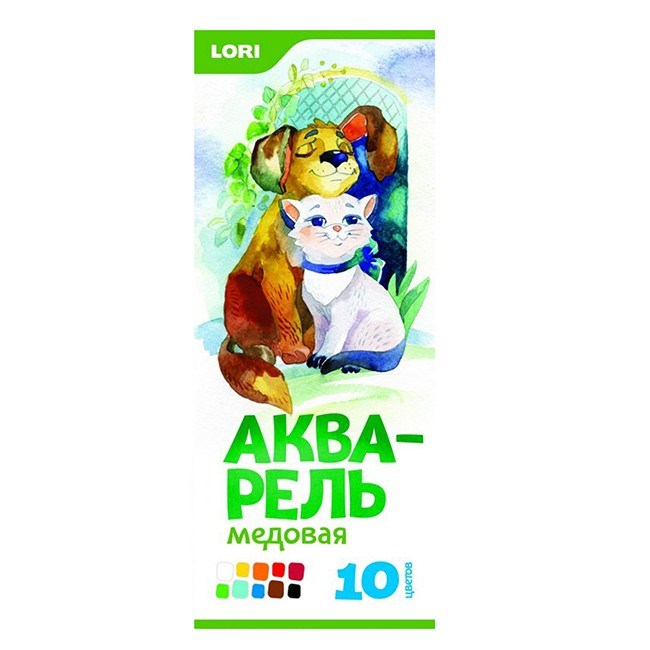 Акварель 10 цв. медовая б/к А-044 Lori 490-525