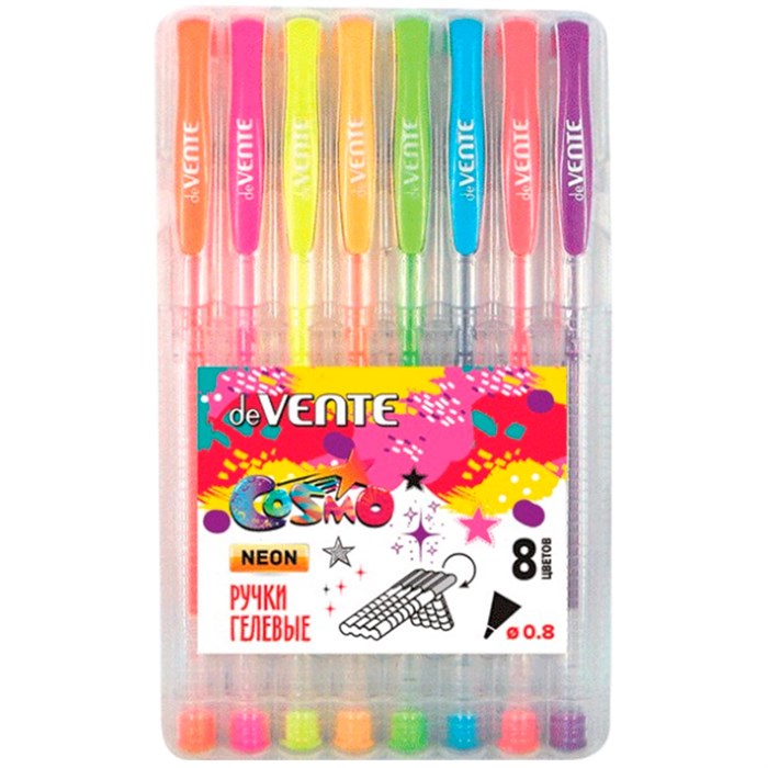 Набор ручек гелевых 8 шт. "deVENTE. Cosmo Fluo" 5051036 909-601