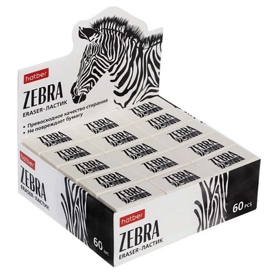 Ластик Zebra 32х18х8 мм 32BL_14231 Hatber 997-680