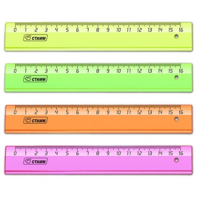 Линейка пластик 16см NEON СТАММ ЛН01 591-141