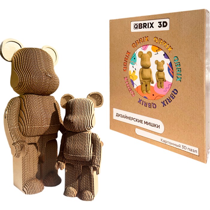 Конструктор Картонный 3D QBRIX Дизайнерские мишки 20041 625-497