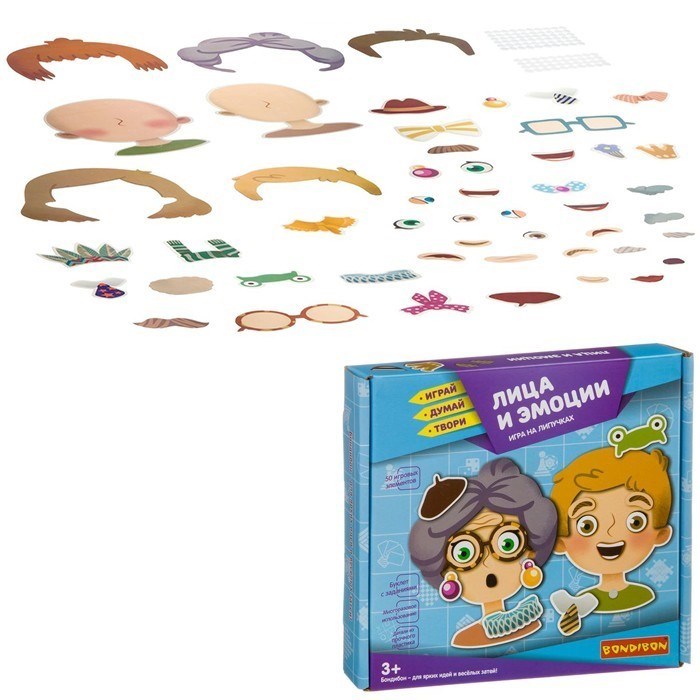 Игры на липучках BONDIBON Лица и эмоции ВВ3962 733-860