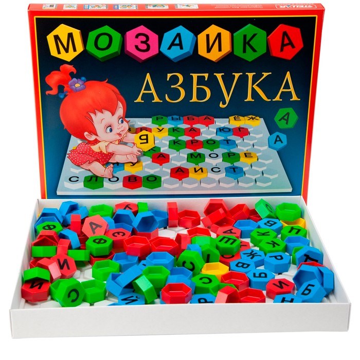 Мозаика d 30мм Азбука 110 дет 01003 Стеллар /12/ 110-243