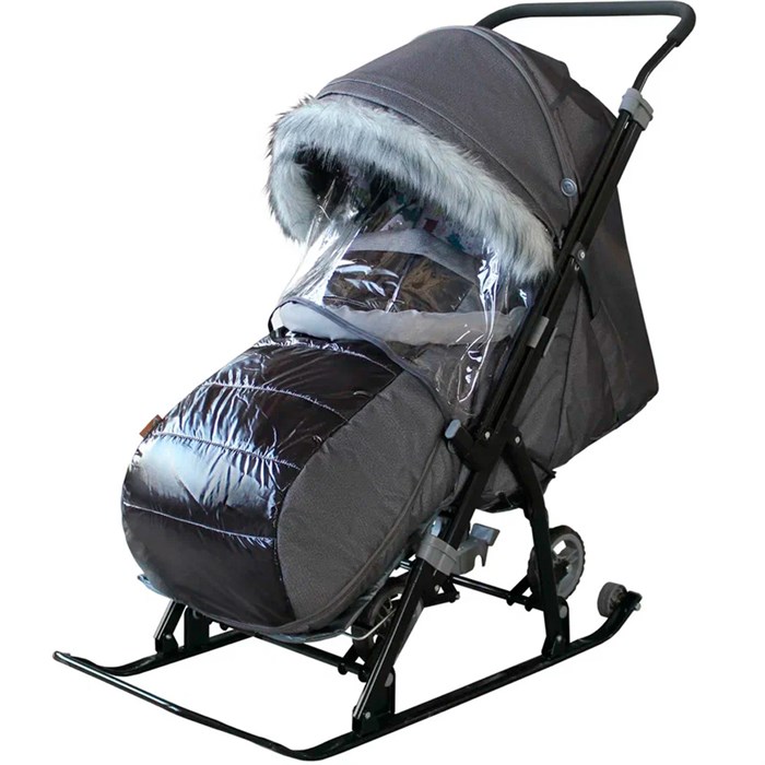 Санки коляска Galaxy NOVA серебро 266-280