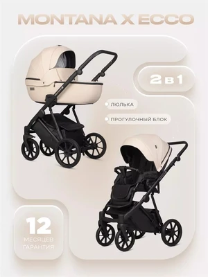 Коляска 2 в 1 Riko Basic Montana X Ecco 15 Ivory beige 5907729455454