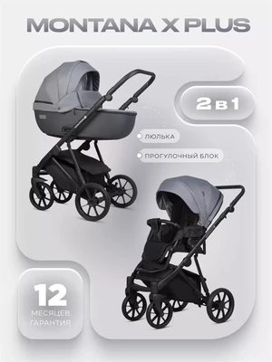 Коляска 2 в 1 Riko Basic Montana X Plus 40 Graphite 5907729455577