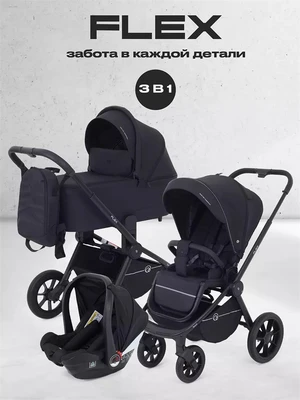 Коляска 3 в 1 Rant Flex 2025 RA077 Black 4670078652881