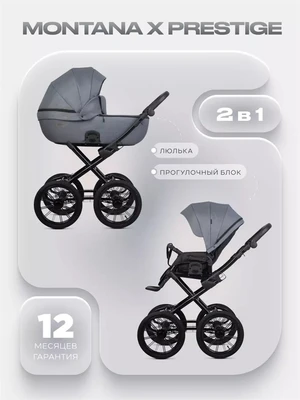 Коляска 2 в 1 Riko Basic Montana X Prestige 52 Grey 5907729455423
