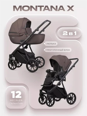 Коляска 2 в 1 Riko Basic Montana X 01 коричневый 5907729455775