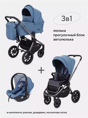 Коляска 3 в 1 Rant Flex Pro 2023 RA075 Blue 4670078635334