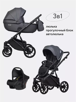 Коляска 3 в 1 Riko Basic Montana Ecco 24 Graphite 5907729454297