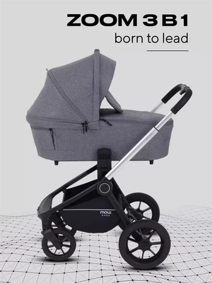 Коляска 3 в 1 Mowbaby Zoom Silver 2025 grey 4670078666208