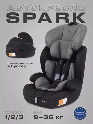 Автокресло Rant Basic Spark 1/2/3 (9-36 кг) Grey 4670078627742