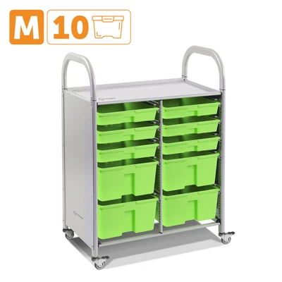 SS010M Мобильный стеллаж M с 10 контейнерами SS010M