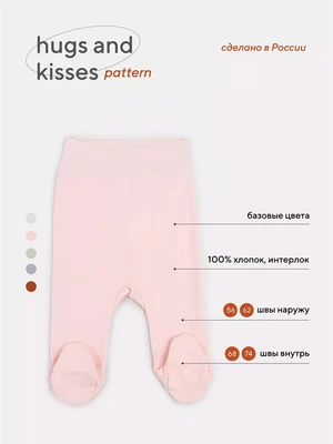 Ползунки Rant Hugs and kisses Pattern pink 3173/3373 4670078628282