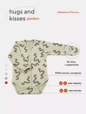 Боди Rant Hugs and kisses Pattern green 6473/6773 4670078628992