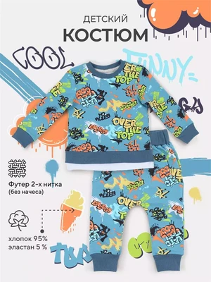 Костюм из футера со свитшотом Rant basic Cool синий 4670078655363