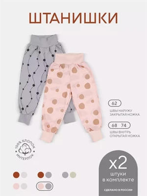 Штанишки 2 шт. Rant Hugs and kisses Pattern Grey-pink 32/33 4670078658357