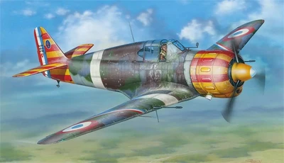 A094  авиация  Bloch MB.152C1 Red & Yellow Stripes  (1:32) 8594071082703