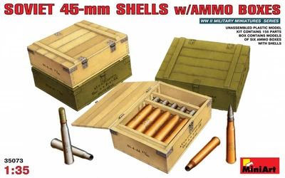 35073  наборы для диорам  SOVIET 45-mm SHELLS w/AMMO BOXES  (1:35) 4820041101605