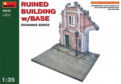 36049  наборы для диорам  RUINED BUILDING w/BASE  (1:35) 4820041102589