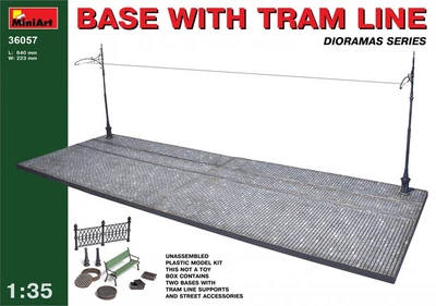 36057  наборы для диорам  BASE WITH TRAM LINE  (1:35) 4820041103104