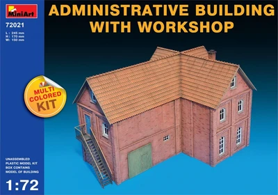 72021  наборы для диорам  ADMINISTRATIVE BUILDING WITH WORKSHOP  (1:72) 2000002059752