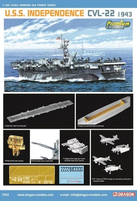 7054  флот  U.S.S. Independence CVL-22 1943  (1:700) 2000002185062