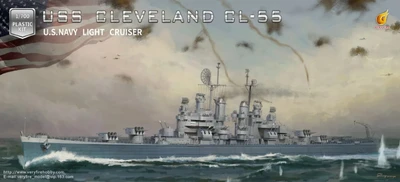 VF700920  флот  US Navy Light Cruiser USS Cleveland CL-55  (1:700) 4580702165987