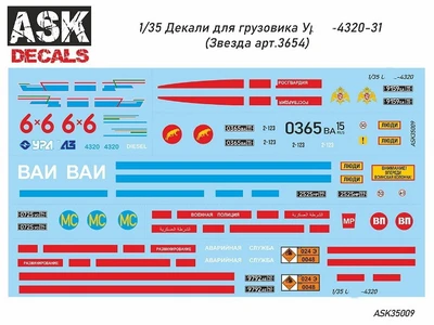 ASK35009  декали  Ур@л-4320  (1:35) 2000000214856