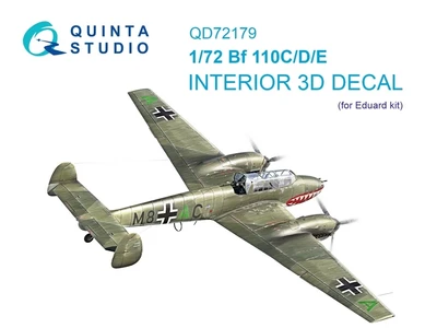 QD72179  декали  3D Декаль интерьера для Bf 110C/D/E (Eduard)  (1:72) 2000002183327