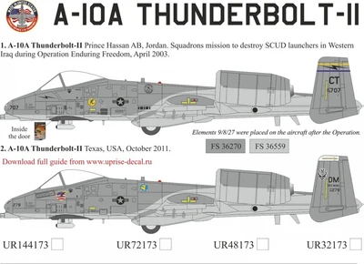 UR32173  декали  A-10 Thunderbolt "SCUD Hunter" with stencils   (1:32) 2000002205456