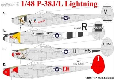 UR32175  декали  P-38J/L Lightning Pt.1 with stencils  (1:32) 2000002205463