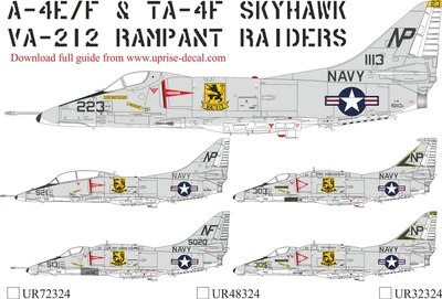 UR32324  декали  A-4E/F & TA-4F Skyhawk VA-212 with stencils  (1:32) 2000002205562