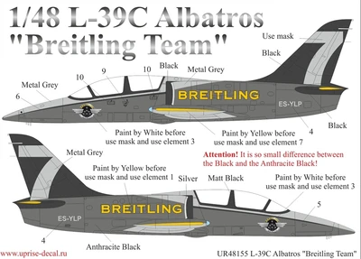 UR48155  декали  L-39C Albatros "Breitling Team"  (1:48) 2000002148470