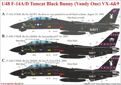 UR48207  декали  F-14A/D Tomcat Black Bunny  (1:48) 2000002140436