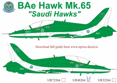 UR48264  декали  Saudi Hawks Team Mk.65 with masks  (1:48) 2000002150312