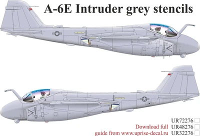 UR48276  декали  A-6 Intruder Grey stencils  (1:48) 2000002172895