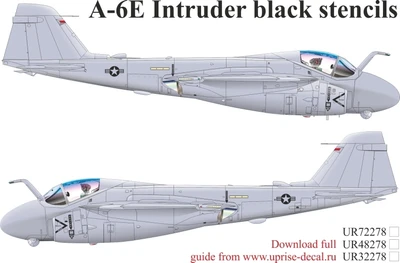 UR48278  декали  A-6 Intruder Black stencils  (1:48) 2000002210344