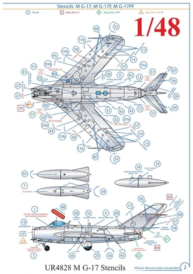UR4828  декали  M&G-17 Stencils  (1:48) 2000002140962