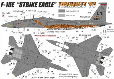 UR4831  декали  F-15E Strike Eagle Tigermeet'98, with stencils  (1:48) 2000002140979